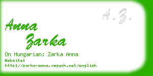 anna zarka business card